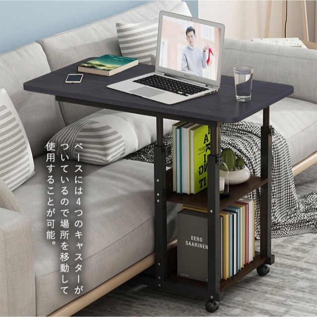 IKEA(イケア)のブラックサイドテーブルローテブル インテリア/住まい/日用品の机/テーブル(コーヒーテーブル/サイドテーブル)の商品写真