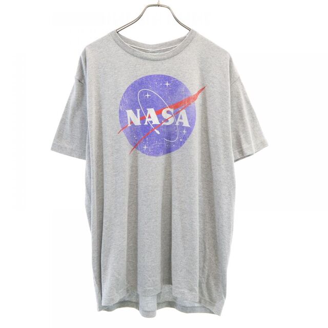 ナサ 90ｓ　 プリント 半袖 Tシャツ XL グレー NASA ロゴT メンズ 【200704】