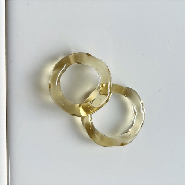 glass ring / yellow 17号 メンズのアクセサリー(リング(指輪))の商品写真