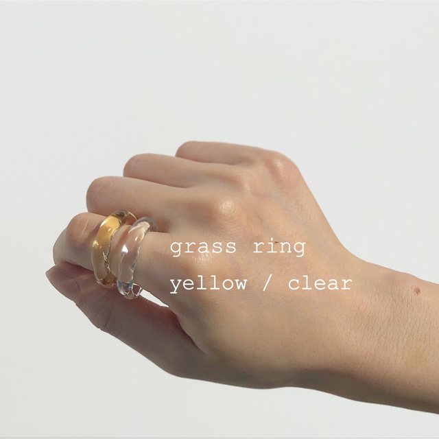 glass ring / yellow 17号 メンズのアクセサリー(リング(指輪))の商品写真