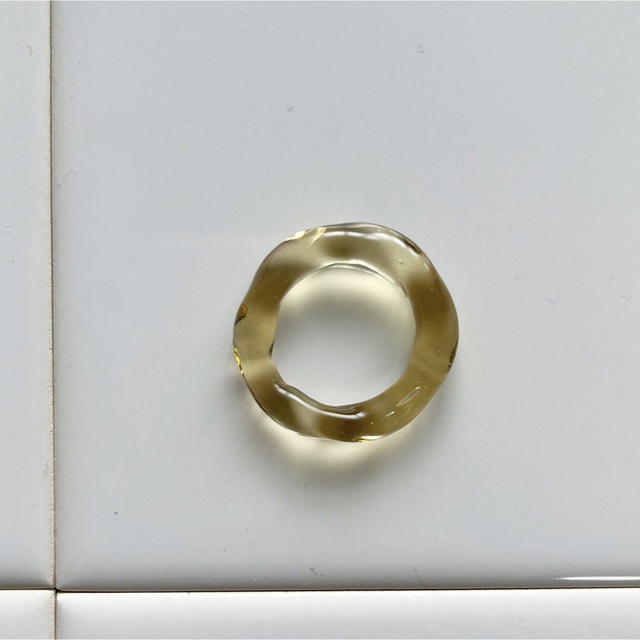 glass ring / yellow 17号 メンズのアクセサリー(リング(指輪))の商品写真