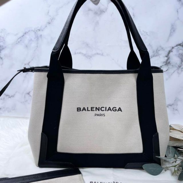 BALENCIAG バレンシアガ　トートバッグ　キャンバストート　ネイビーカバス