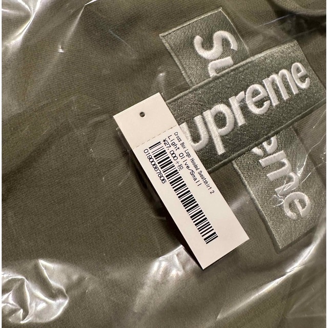 Supreme Cross Box Logo Hooded / オリーブ / L