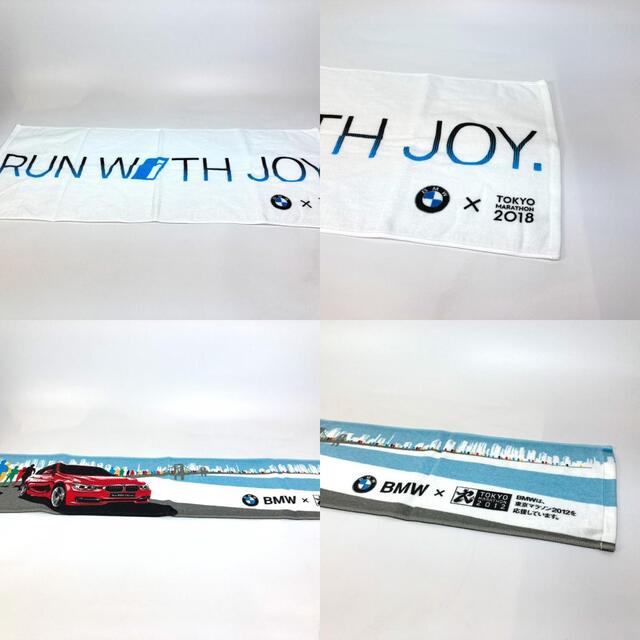 BMW(ビーエムダブリュー)のビーエムダブリュー BMW 東京マラソン　タオル×6　ブランケット メルセデスベンツ ノベルティ タオル コットン ブルー 未使用 インテリア/住まい/日用品の日用品/生活雑貨/旅行(タオル/バス用品)の商品写真