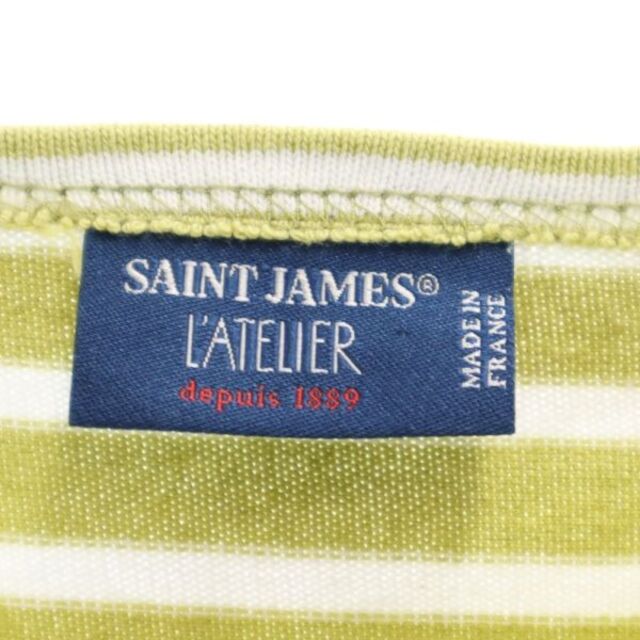 【中古】 セントジェームス フランス製 ボーダー柄 バスクシャツ XXS グリーン×白 SAINT JAMES レディース 【210324】