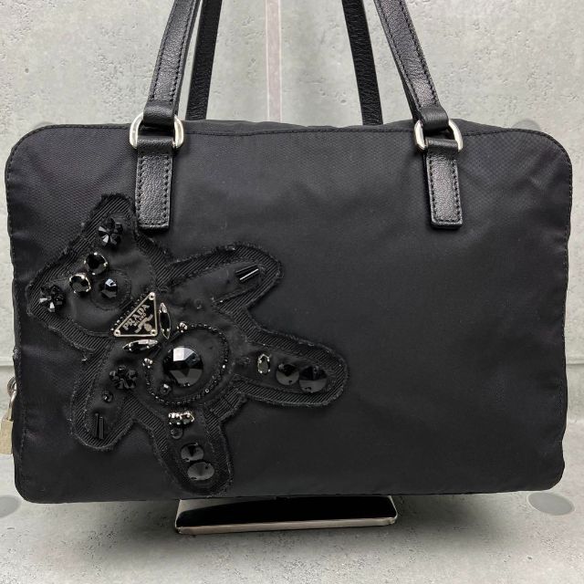 PRADA - 美品✨ PRADA イブニングベア 三角ロゴ ナイロン レザー