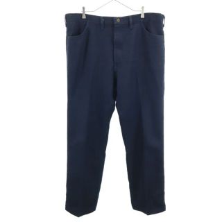 ラングラー(Wrangler)のラングラー センタープレス ロングパンツ w42 紺系 Wrangler ビッグサイズ ランチャーパンツ メンズ 【201226】 【中古】(ワークパンツ/カーゴパンツ)