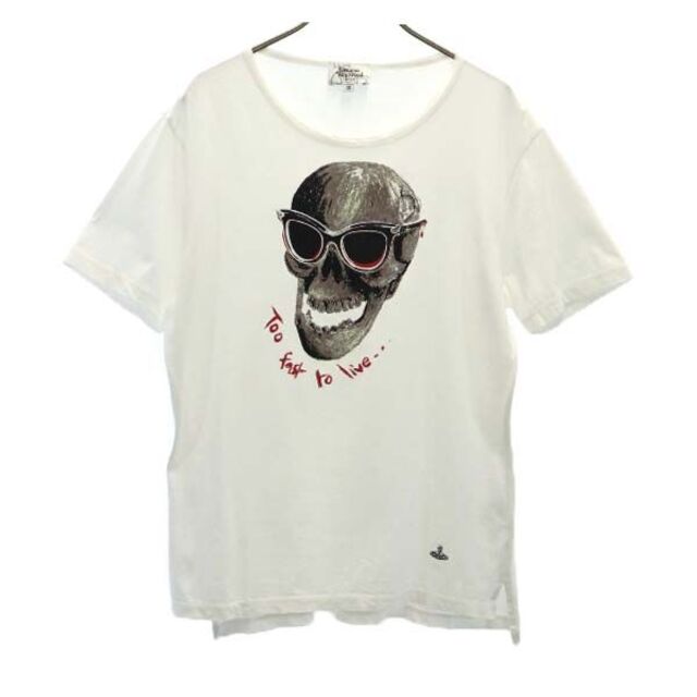 ヴィヴィアンウエストウッドマン 半袖 Tシャツ 48 ホワイト Vivienne WestwoodMAN 日本製 ロゴ刺繍 メンズ 【210612】