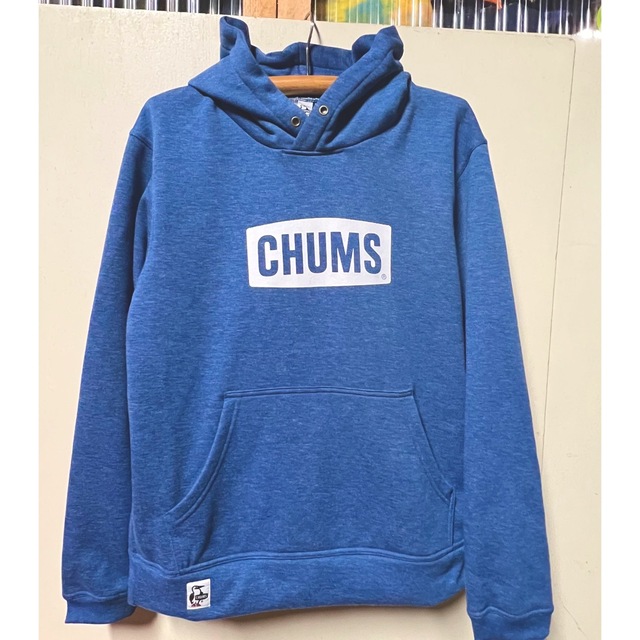 新品　CHUMS ロゴ　パーカー　デニムスウェット　l