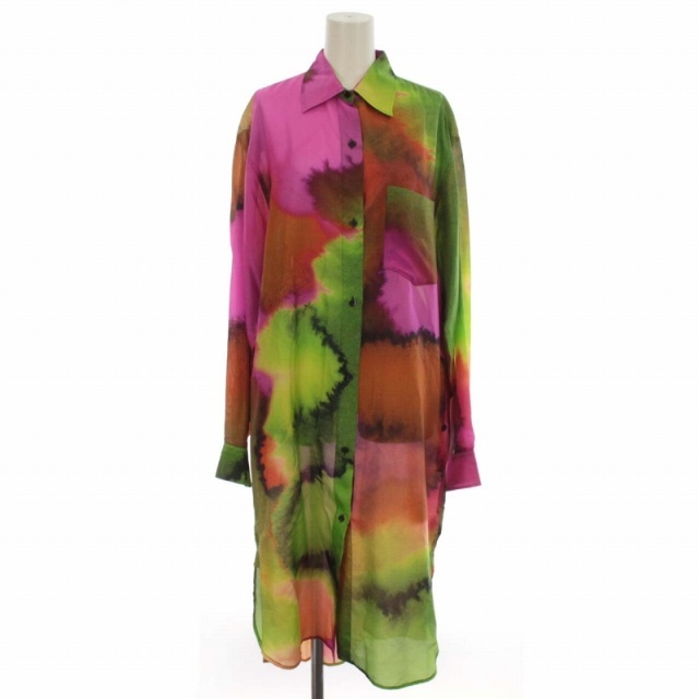 DRIES VAN NOTEN(ドリスヴァンノッテン)のドリスヴァンノッテン Dras Water Color シャツワンピース 長袖 レディースのワンピース(ロングワンピース/マキシワンピース)の商品写真