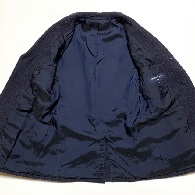 COMME des GARCONS HOMME PLUS(コムデギャルソンオムプリュス)の☆美品 コムデギャルソンオム 袖 レザー ピンストライプ テーラード ジャケット メンズのジャケット/アウター(テーラードジャケット)の商品写真