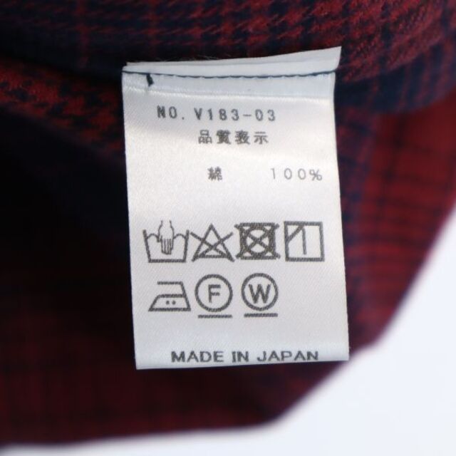 新品 バースト222 18AW チェック柄 シャツ ジャケット 2 赤×紺 vast222 日本製 メンズ 【210303】 8