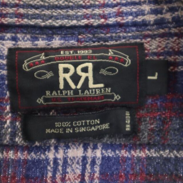 rrl チェック　ヘビー　ネルシャツ　90s  初期 ネル 三ツ星タグ