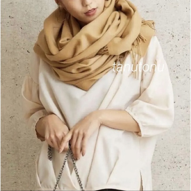 美品♡ジョンストンズ*カシミヤ100%ストール 大判 キャメルベージュ