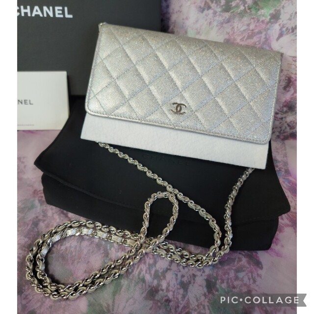 CHANEL 超美品 限定品♡限定カラー キャビアスキン チェーンウォレット