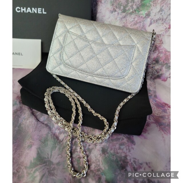 CHANEL 超美品 限定品♡限定カラー キャビアスキン チェーンウォレット