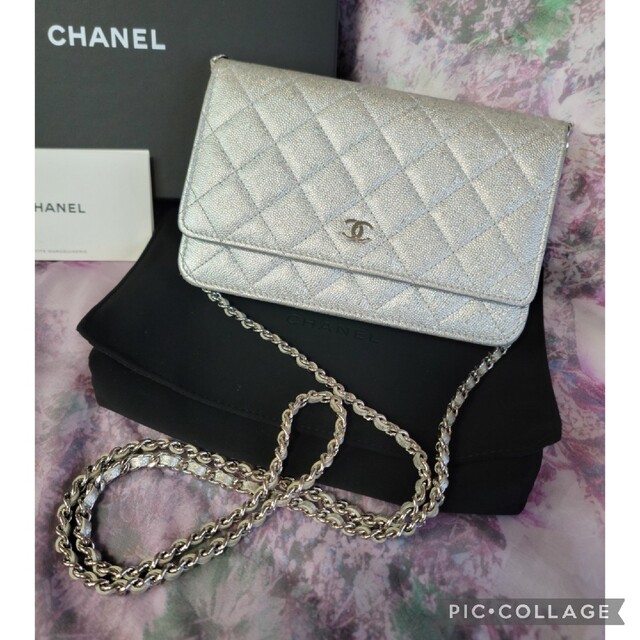 CHANEL 超美品 限定品♡限定カラー キャビアスキン チェーンウォレット