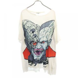 ヨウジヤマモト(Yohji Yamamoto)の【中古】 ヨウジヤマモト 2014AW プリント 半袖 Tシャツ 3 ホワイト Yohji Yamamoto 限定アイテム メンズ 【200704】(Tシャツ/カットソー(半袖/袖なし))