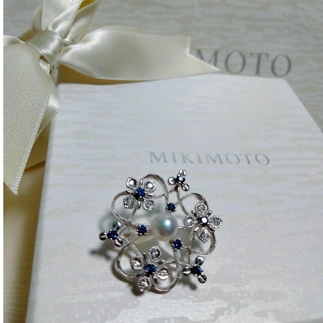 MIKIMOTO ミキモト K18パールブローチ-