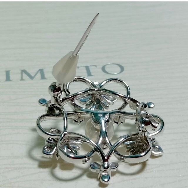 MIKIMOTO - ミキモトK18.パールダイヤモンドサファイヤブローチ MIKIMOTO - ミキモトK18.パールダイヤモンドサファイヤブローチ