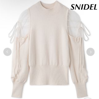 スナイデル(SNIDEL)のスナイデル シースルーショルダーニットプルオーバー(ニット/セーター)