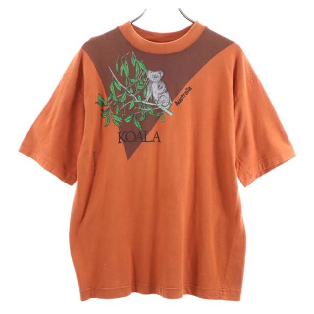 コアラ 00ｓ　オーストラリア 半袖 Tシャツ L 茶系 KOALA アニマルプリント メンズ 【200711】
