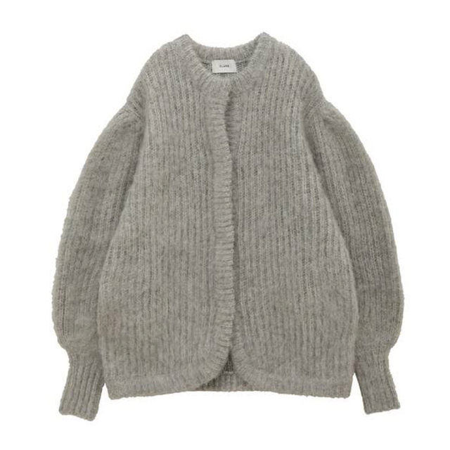 color mohair shaggy cardigan  GRAY