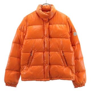 モンクレール(MONCLER)のモンクレール ナイロン ダウンジャケット 0 オレンジ MONCLER レディース 【201108】(ロングコート)