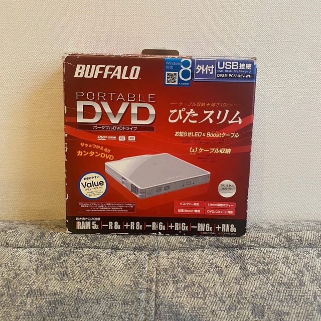 Buffalo(バッファロー)のBUFFALO  PORTABLE DVD ドライブ　 スマホ/家電/カメラのテレビ/映像機器(DVDプレーヤー)の商品写真