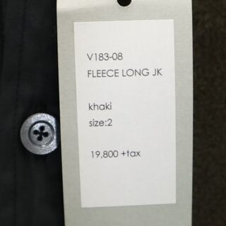 サイズ表記新品 バースト222 18AW V183-08 FLEECE LONG JK フリース ロング ジャケット 2 khaki vast222 日本製 ノーカラー コート カーキ メンズ 【210303】