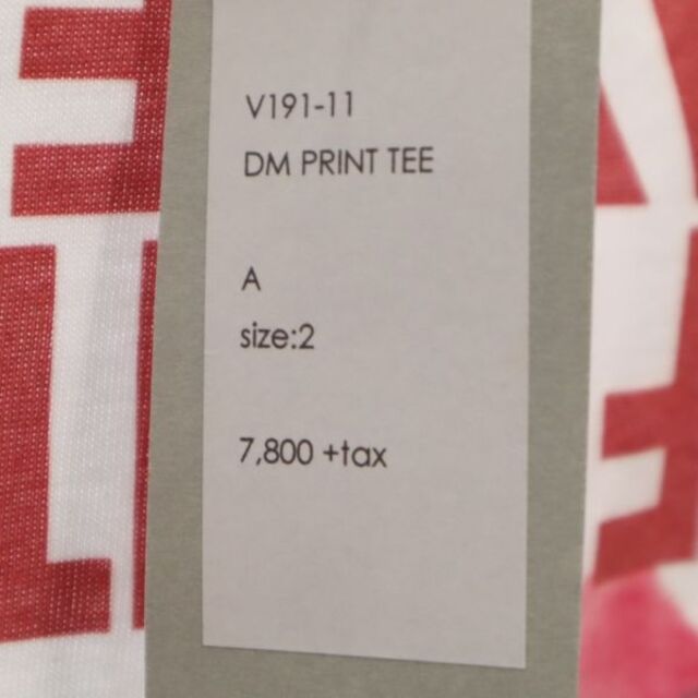 新品 バースト222 19ss DM PRINT 半袖 Tシャツ 2 ホワイト vast222 日本製 メンズ 【210303】