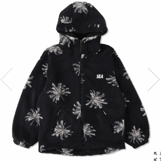 wds palm tree patten freece flzp parka