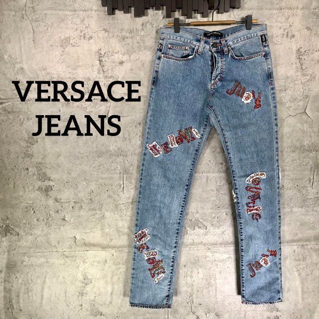 『VERSACE JEANS』ヴェルサーチ(31)刺繍デニムパンツ