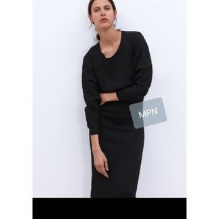 ザラ(ZARA)のZARA　完売品　ブラックドレス　ニットワンピース　ブラックワンピース　黒(ロングワンピース/マキシワンピース)