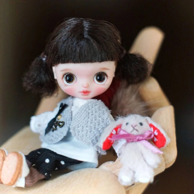 お迎え決まりました！カスタムプチブライス　マーガレットミーツレディーバグ ハンドメイドのぬいぐるみ/人形(人形)の商品写真