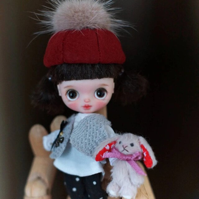 お迎え決まりました！カスタムプチブライス　マーガレットミーツレディーバグ ハンドメイドのぬいぐるみ/人形(人形)の商品写真