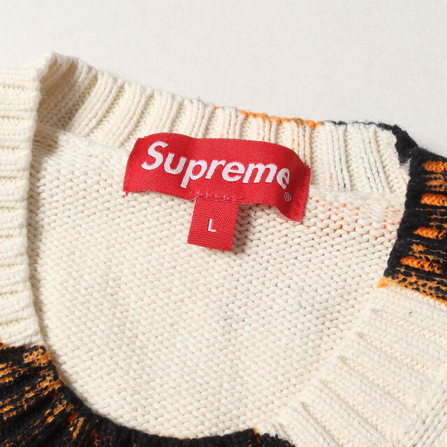 Supreme(シュプリーム)のSupreme シュプリーム ニット Nate Lowman ネイト ローマン バレットホール&フラワー コットン ニットセーター Nate Lowman Sweater 22SS ホワイト 白 L トップス コラボ【メンズ】【中古】【美品】 メンズのトップス(ニット/セーター)の商品写真