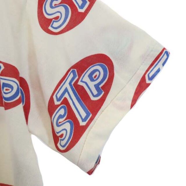 中古】 デッドストック 70s USA製 STP ロゴ 総柄 プリント 半袖 T