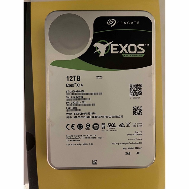SEAGATE EXOS X14 12TB　HDD（12Gb/s SAS）保証残PC/タブレット