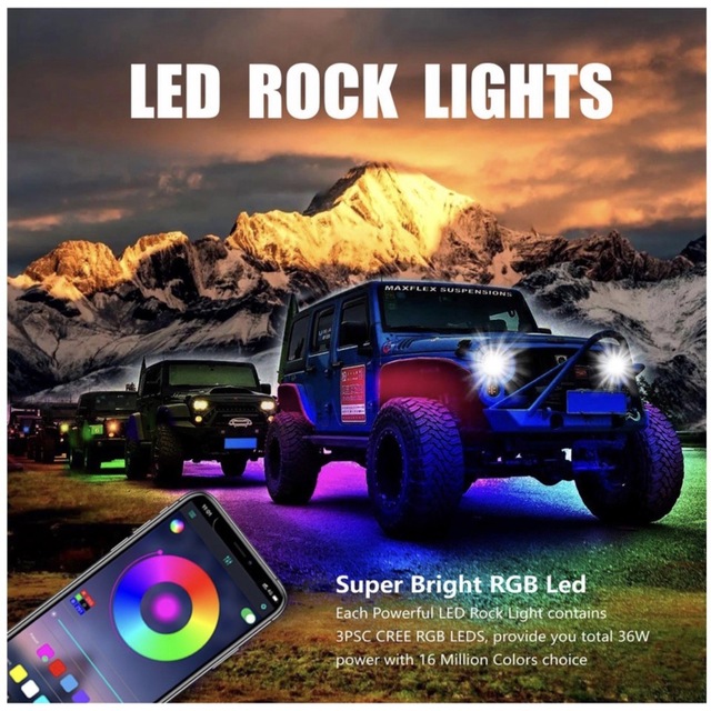RGB LED アンダーライト ロックライト イルミネーション ネオン 新品 RGB LED アンダーライト ロックライト イルミネーション ネオン 新品
