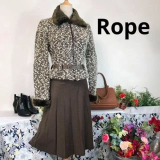 ロペ(ROPE’)のウエストポイントでスタイルよく見える。ウールツイード　ROPEショートジャケット(その他)