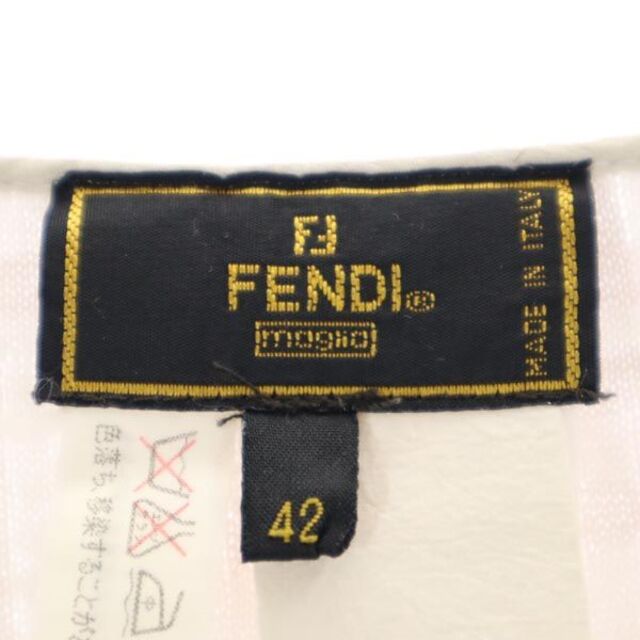 FENDI - フェンディ イタリア製 ロゴ総柄 ワンピース 42 アイボリー系 ...