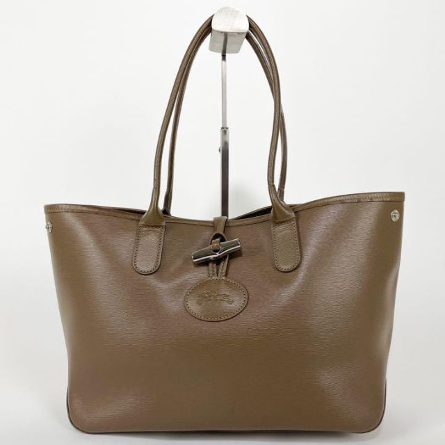 LONGCHAMP(ロンシャン)の【美品】 ロンシャン ロゾ トートバッグ トープ レザー 肩掛け A4可 レディースのバッグ(トートバッグ)の商品写真