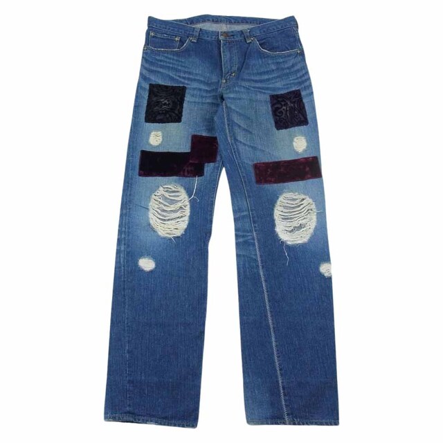 大きな取引 カート期 03AW ナンバーナイン NUMBER(N)INE - (N)INE NUMBER 4【中古】 インディゴブルー系 パンツ デニム パッチワーク ベロア ペイズリー ダメージ加工 その他 大きな取引 カート期 03AW ナンバーナイン NUMBER(N)INE - (N)INE NUMBER 4【中古】 インディゴブルー系 パンツ デニム パッチワーク ベロア ペイズリー ダメージ加工 その他