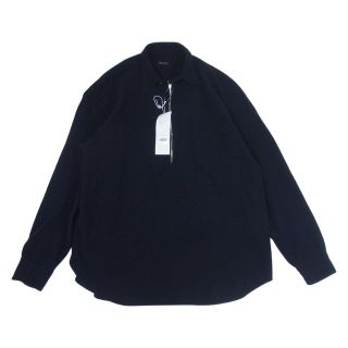 コモリ(COMOLI)のCOMOLI コモリ 長袖シャツ 22AW W03-02011 縮絨ウール ハーフジップ シャツ ウール100％ ネイビー系 3【中古】(シャツ)