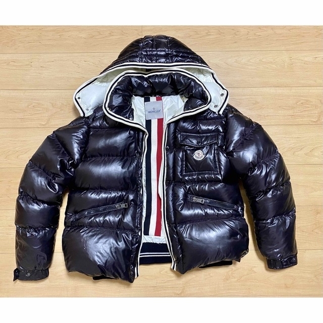 メンズ MONCLER モンクレール ダウンジャケット ブラック トリコロール