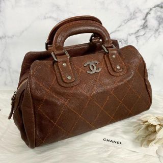 シャネル(CHANEL)のrico様専用　シャネル キャビアスキン　ボストンバック　ブラウン✨A-0071(ハンドバッグ)