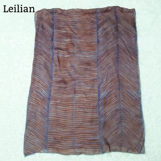 レリアン(leilian)の美品 レリアン シルク100 大判ストール 高級 ボルドー 総柄 大人柄 和柄(ストール/パシュミナ)