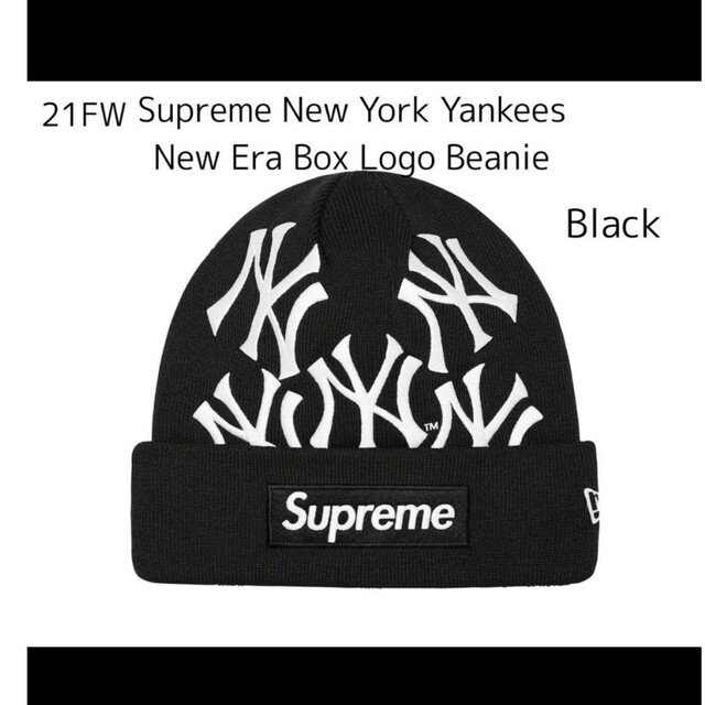 21ss専用！21FW Suprem NY Box Logo Beanie Black