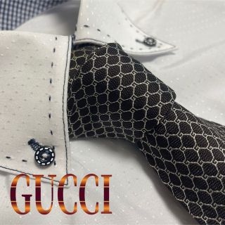 グッチ(Gucci)のグッチ　ネクタイ【美品】Gロゴ総柄　光沢　厚手　クレスト紋章(ネクタイ)